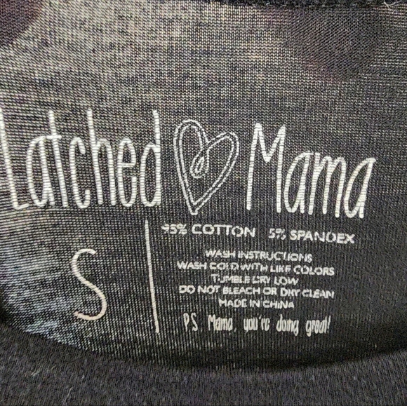 Latched Mama Black Layered Nursing Top S - Picture 4 of 4